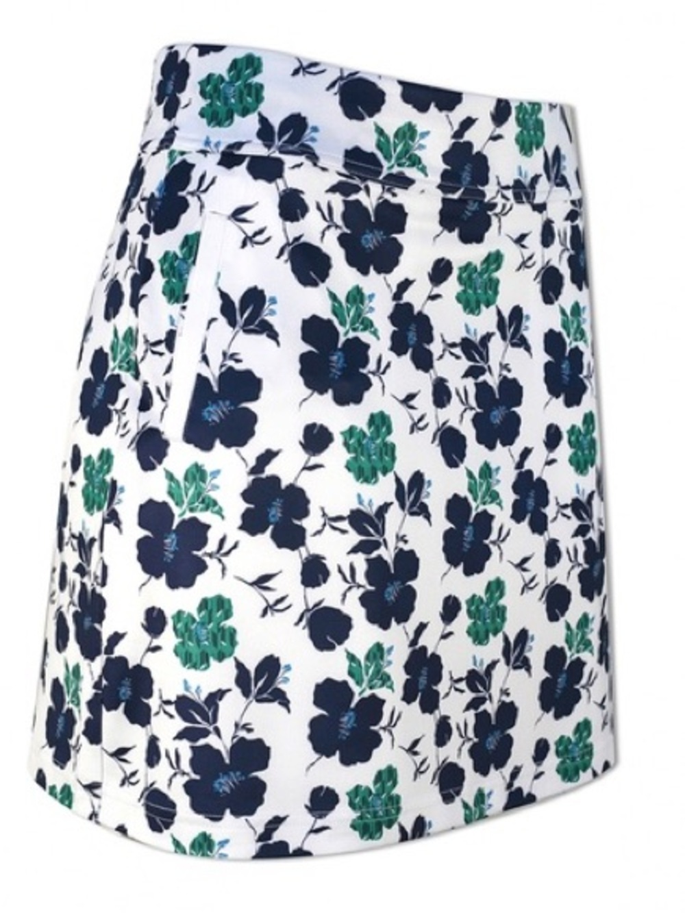 Callaway White A-Line Skort with Navy & Green Floral Print